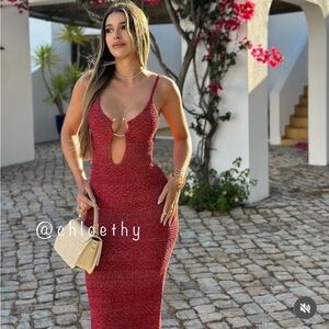 Zara BUCKLED CUT OUT KNIT DRESS